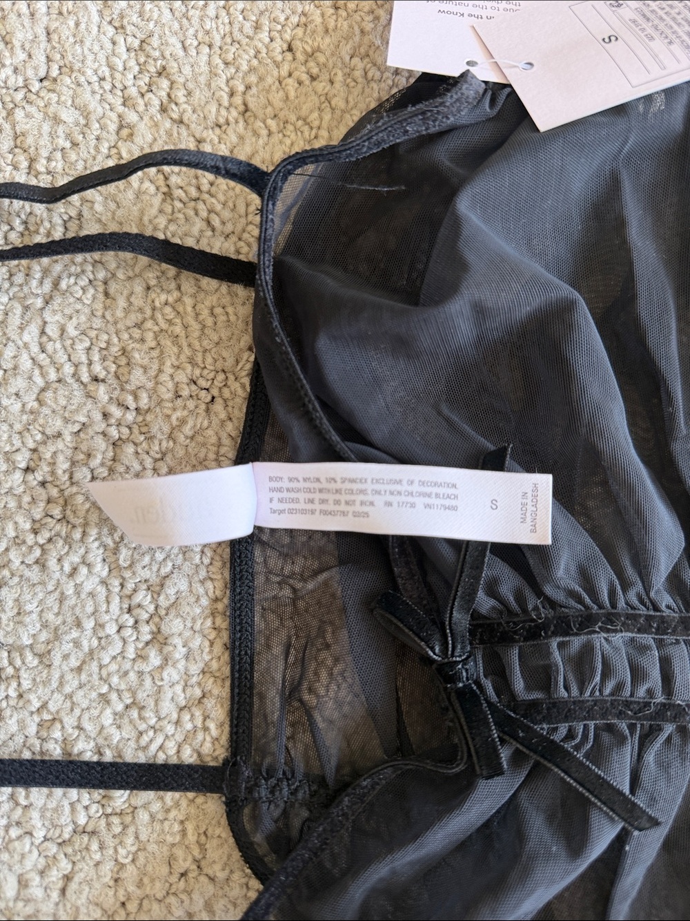 Auden Mesh Lingerie Slip Dress in Black Sheer Ruched Chemise Bodycon Women S NEW - Picture 10 of 12